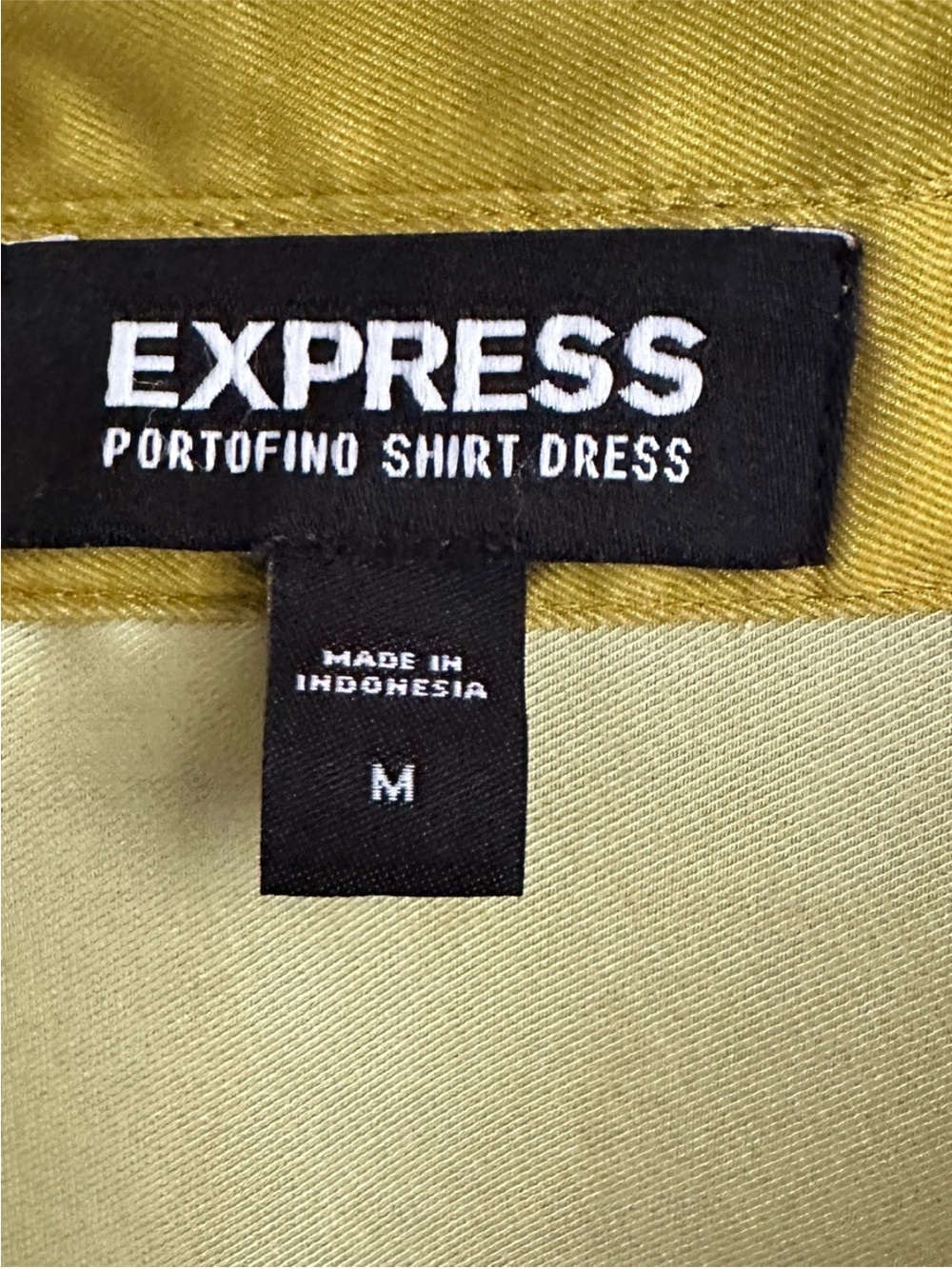 NWT Express Portofino Floral Tie-Waist Maxi Shirt Dress - Yellow Green - Picture 3 of 6